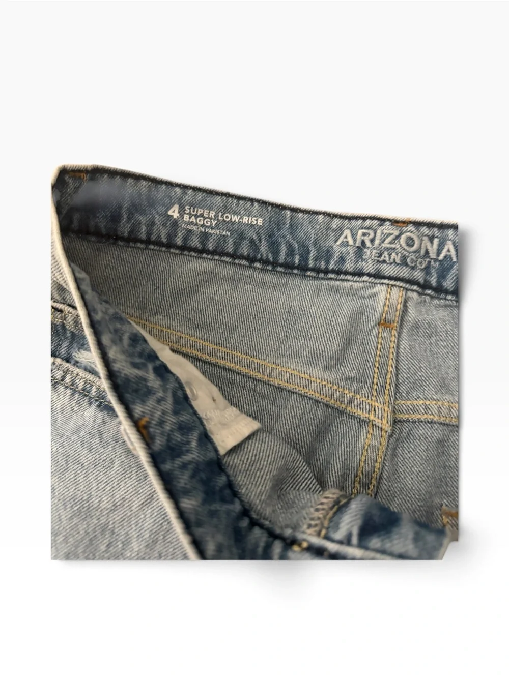 Arizona Jean Co Baggy Super Low Rise Wide Leg Jeans Blue Size 4 NWT